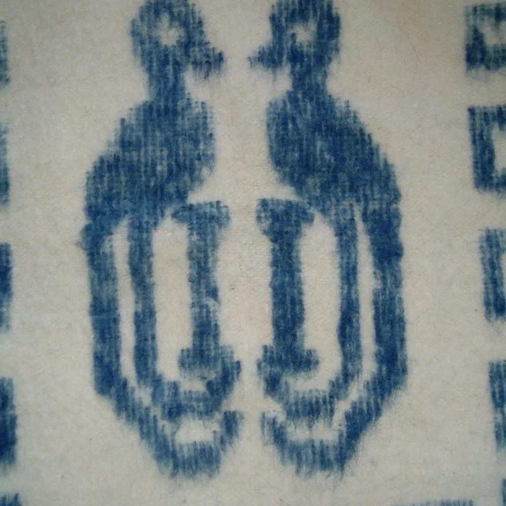 Vintage blue white